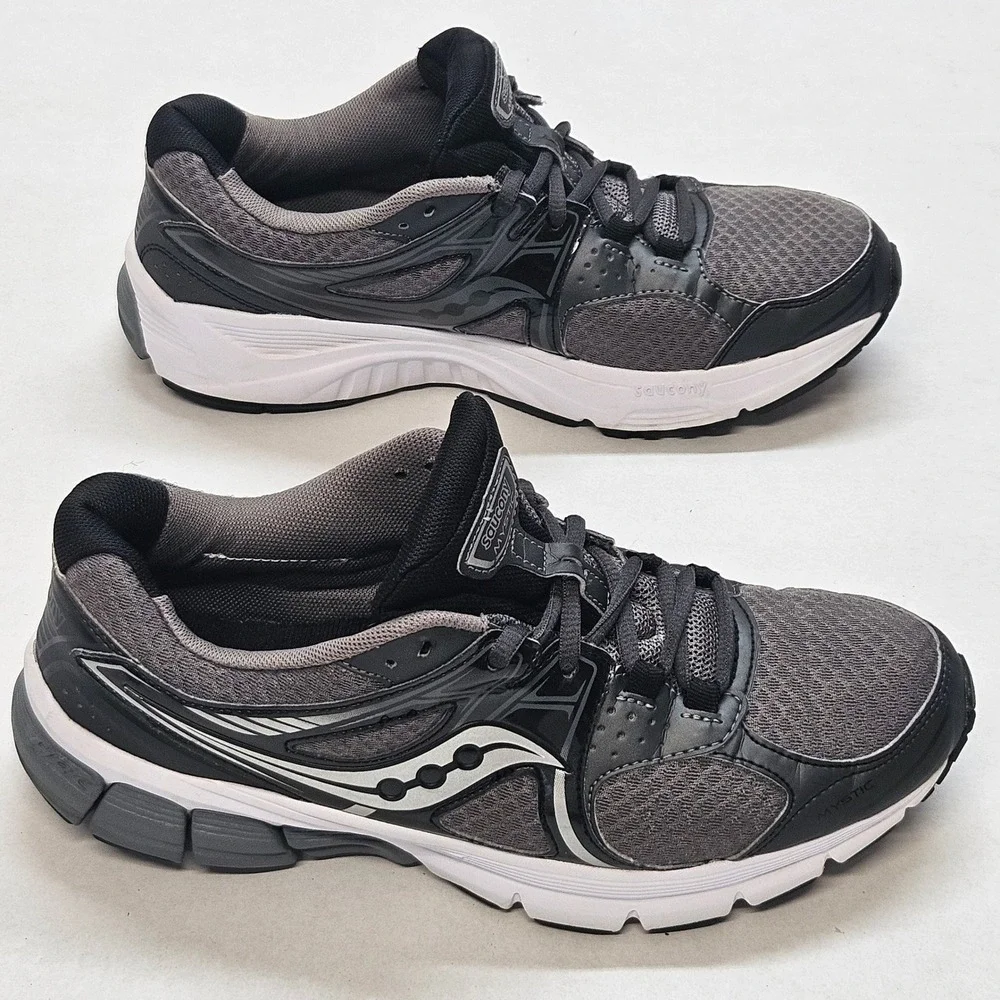 Saucony Mystic Men‎ Running Shoes Gray Black Athletic Sneakers Size 9.5⁸